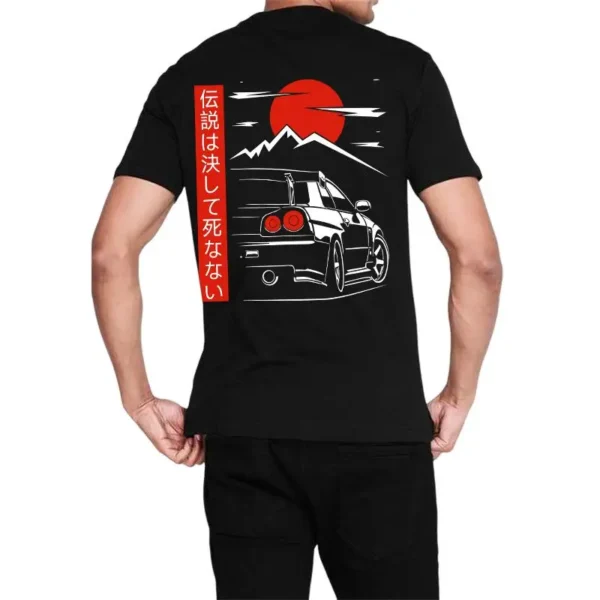 Nissan R34 GTR JDM Inspired Rising Sun T-Shirt - Image 3