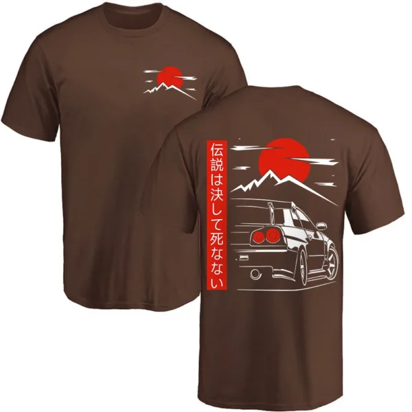 Nissan R34 GTR JDM Inspired Rising Sun T-Shirt - Image 8