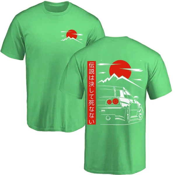 Nissan R34 GTR JDM Inspired Rising Sun T-Shirt - Image 10