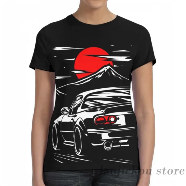 Mazda MX-5 Miata NA/NB Mt. Fuji Rising Sun T-shirt - Image 3