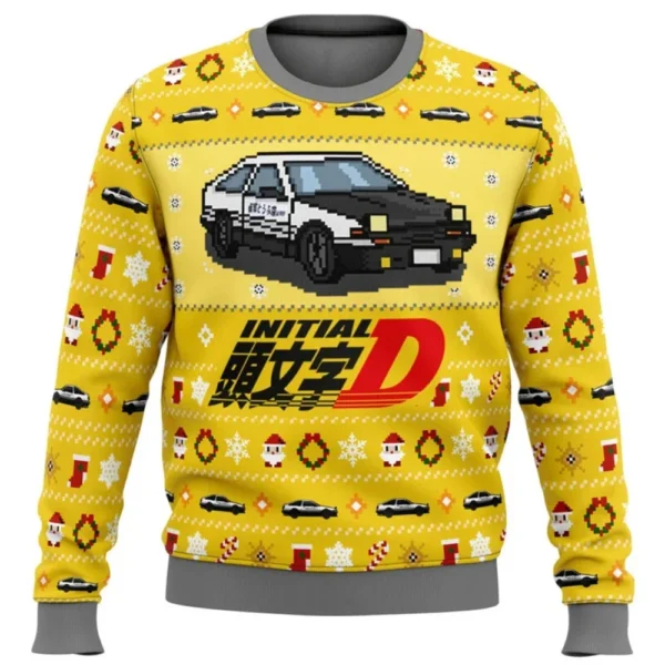 Initial D AE86 Ugly Christmas Sweater - Image 2