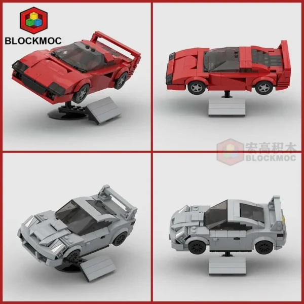 MOC Le Mans Pits Parking Lot Place Display Stand For Building Block Cars with or without Ferrari F40 or Toyota Celica - Image 25