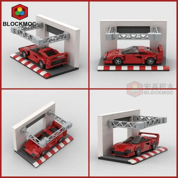 MOC Le Mans Pits Parking Lot Place Display Stand For Building Block Cars with or without Ferrari F40 or Toyota Celica - Image 4