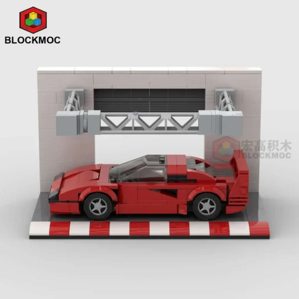 MOC Le Mans Pits Parking Lot Place Display Stand For Building Block Cars with or without Ferrari F40 or Toyota Celica - Image 9