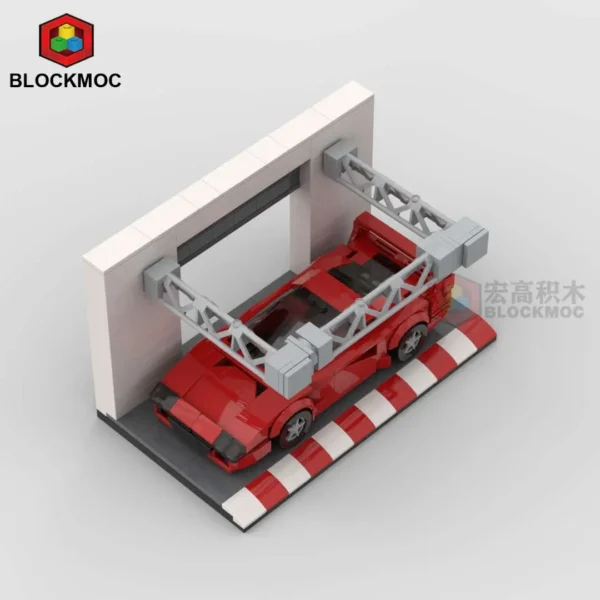 MOC Le Mans Pits Parking Lot Place Display Stand For Building Block Cars with or without Ferrari F40 or Toyota Celica - Image 24