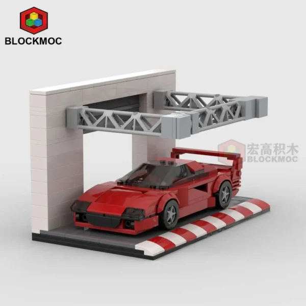 MOC Le Mans Pits Parking Lot Place Display Stand For Building Block Cars with or without Ferrari F40 or Toyota Celica