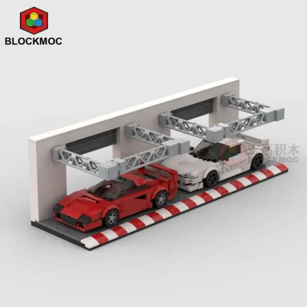 MOC Le Mans Pits Parking Lot Place Display Stand For Building Block Cars with or without Ferrari F40 or Toyota Celica - Image 16