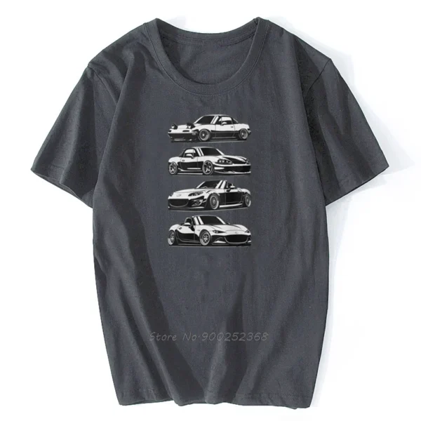 Mazda Miata Mx-5 Roadster Generations T-Shirt - Image 2