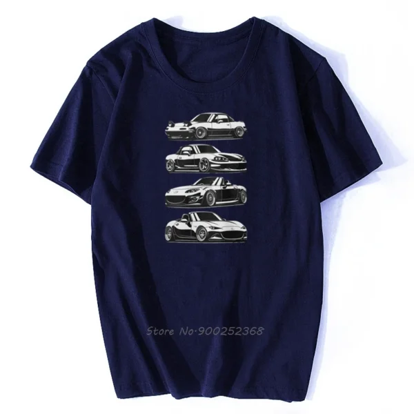 Mazda Miata Mx-5 Roadster Generations T-Shirt - Image 3