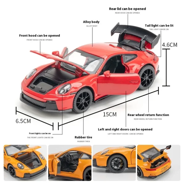 1/32 Porsche 911 GT3 RS Diecast Car Model - Image 2