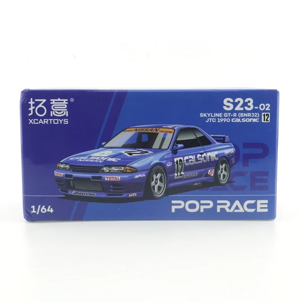 XCARTOYS Pop Race 1/64 SKYLINE GT-R R32 CALSONIC Alloy Diecast Car Model - Image 8