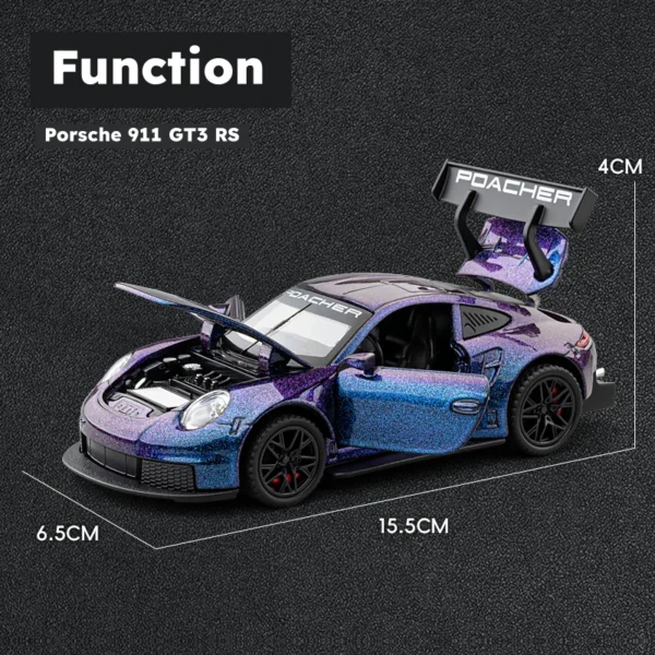 1/32 Porsche 911 GT3 RS Diecast Model Car - Image 2