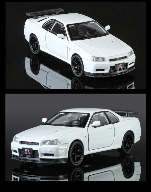 1/32 Nissan GTR R34 Skyline Metal Diecast Car Model - Image 11