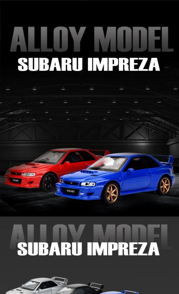 1/32 Subaru Impreza WRX STI 22B Alloy Diecast Model Car - Image 7