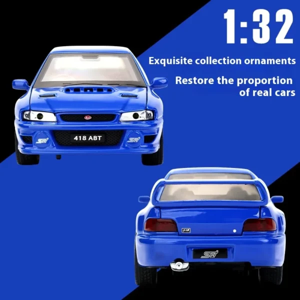 1/32 Subaru Impreza WRX STI 22B Alloy Diecast Model Car - Image 6