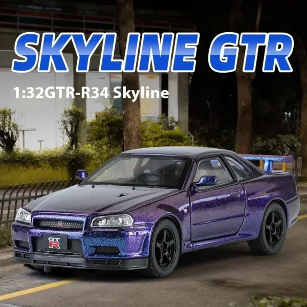 1/32 Nissan GTR R34 Skyline Metal Diecast Car Model