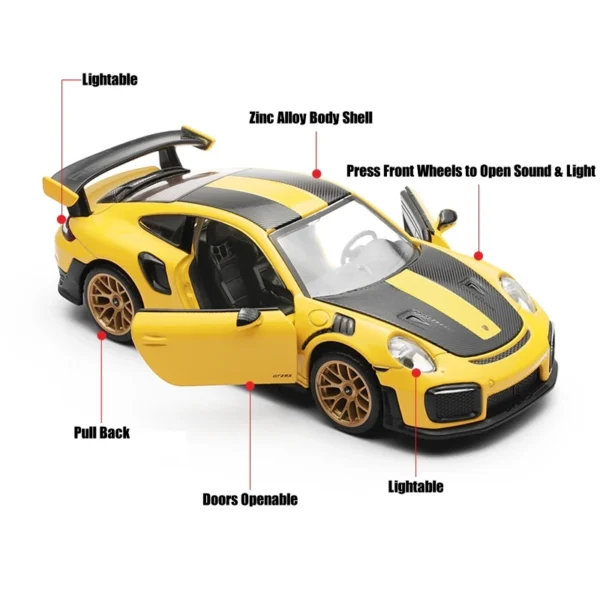 1/32 Porsche 911 GT3 RS Diecast Model Car - Image 9