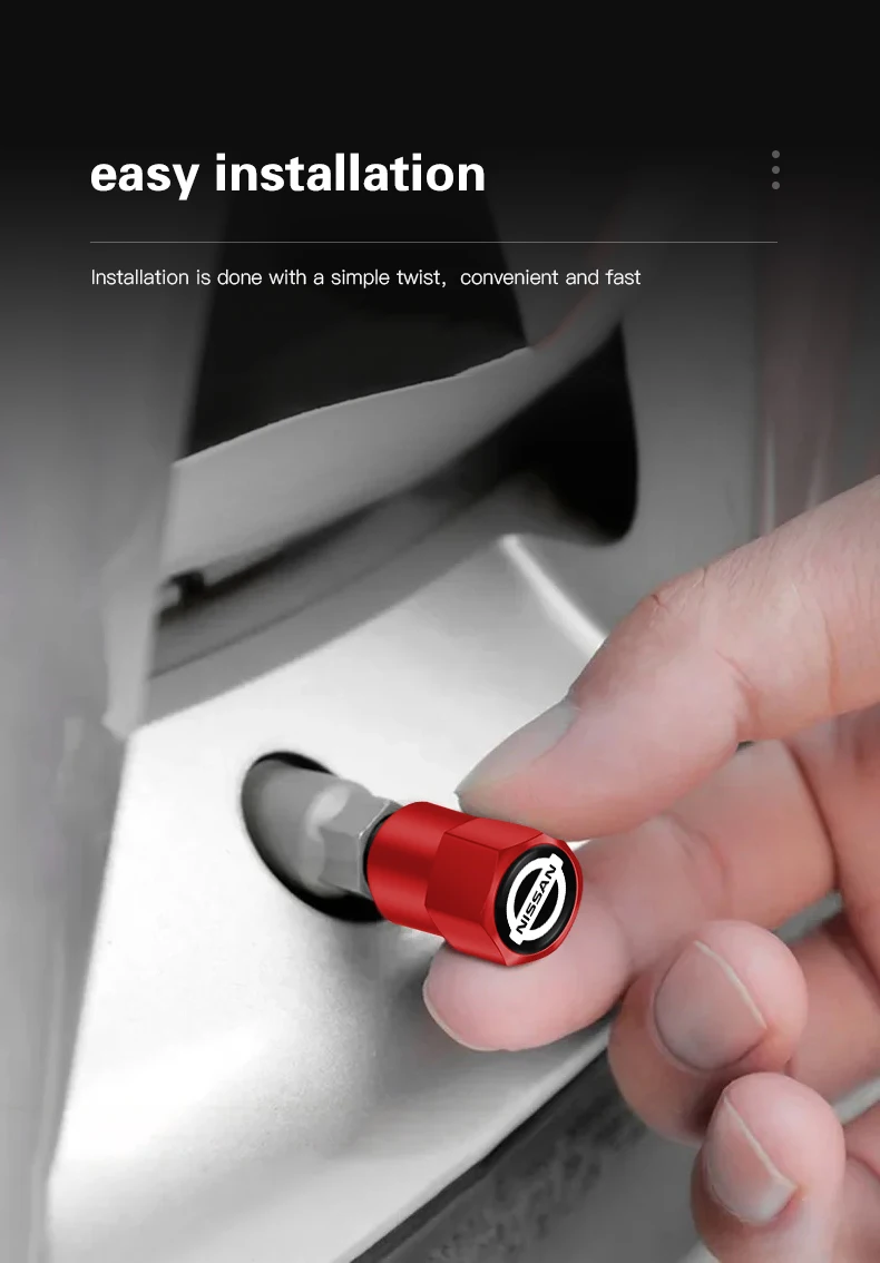 Nissan Branded Aluminum Valve Stem Caps & Keychain Combo Set - Image 8