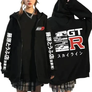 Nissan Skyline GT-R Zip Up Hoodie - JDM Anime Style